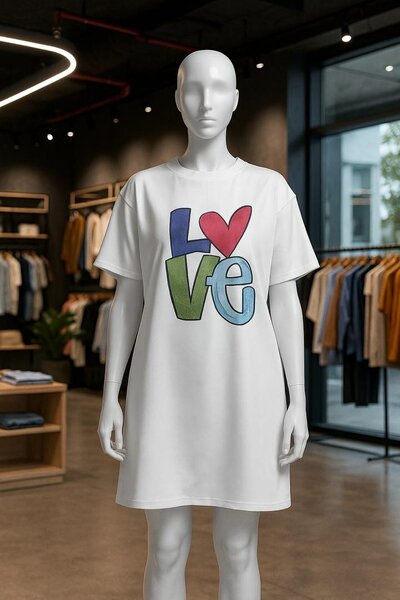 Robe T-shirt Love Femme