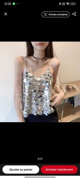 Top à sequins brillants