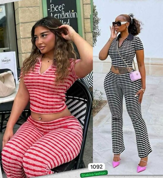 Ensemble rayé femme chic