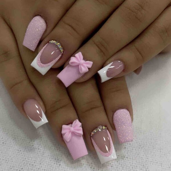 Sparkling Pink Nail Art