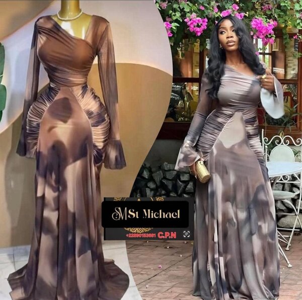 Robe longue élégante imprimée