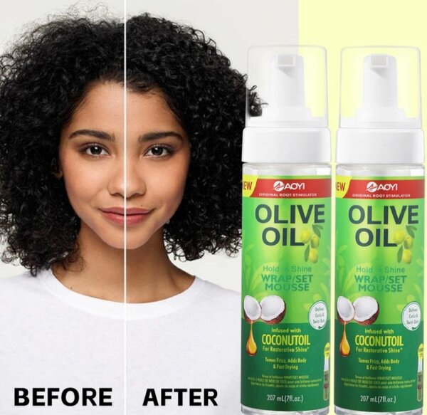 Mousse coiffante à l'huile d'olive