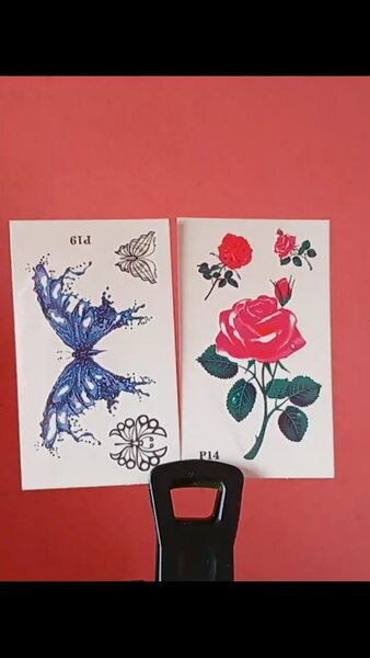 Tatouages Éphémères Papillon et Rose