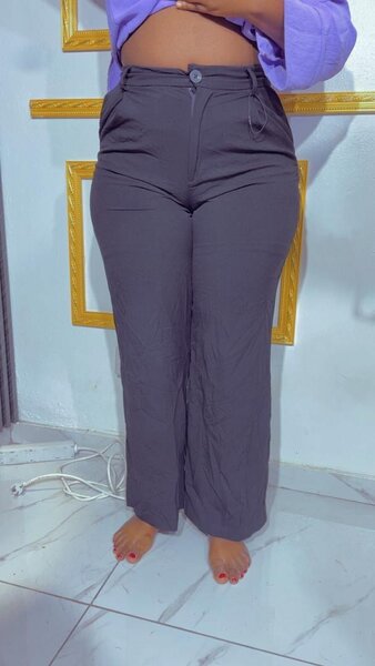 Pantalon large taille haute chic