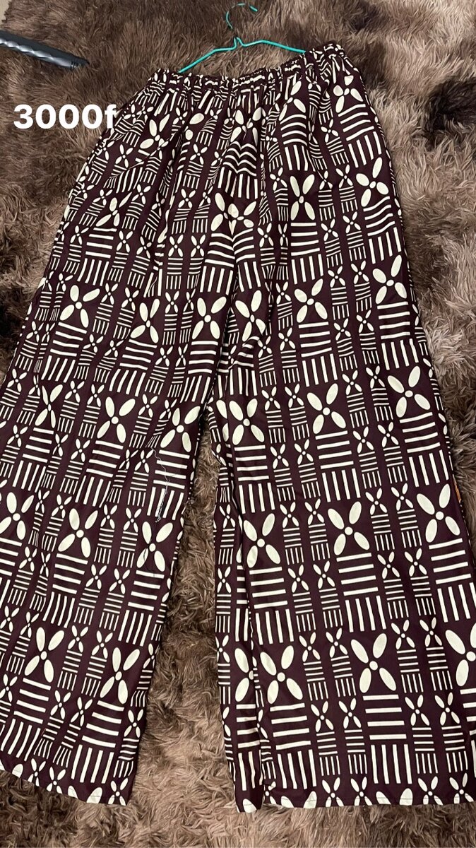 Pantalon large imprimé femme