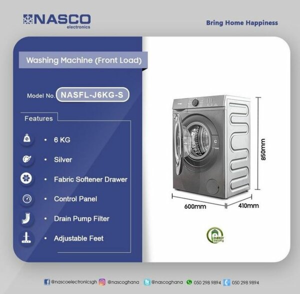 NASFL-J6KG-6kg-Front Load Wash