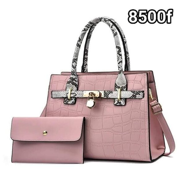 ensemble sac et portefeuille rose