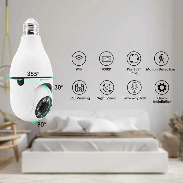 Caméra de surveillance rotative avec détection de Mouvement