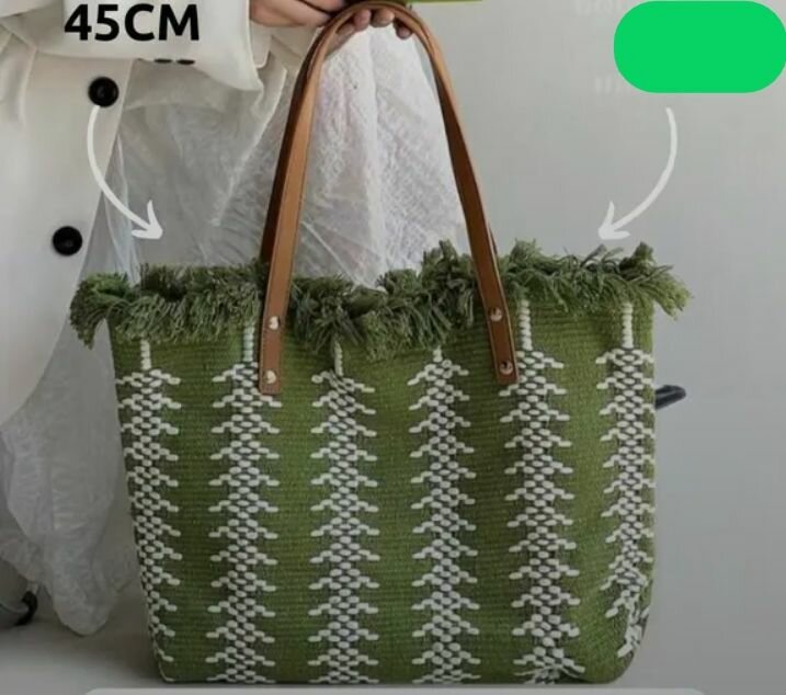 Sac cabas en tissu vert