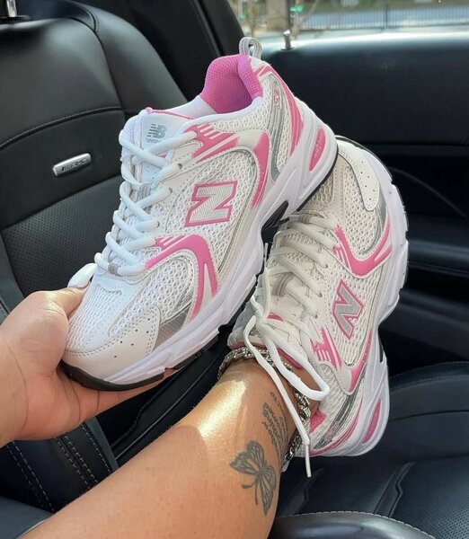 Sneakers femme blanc rose