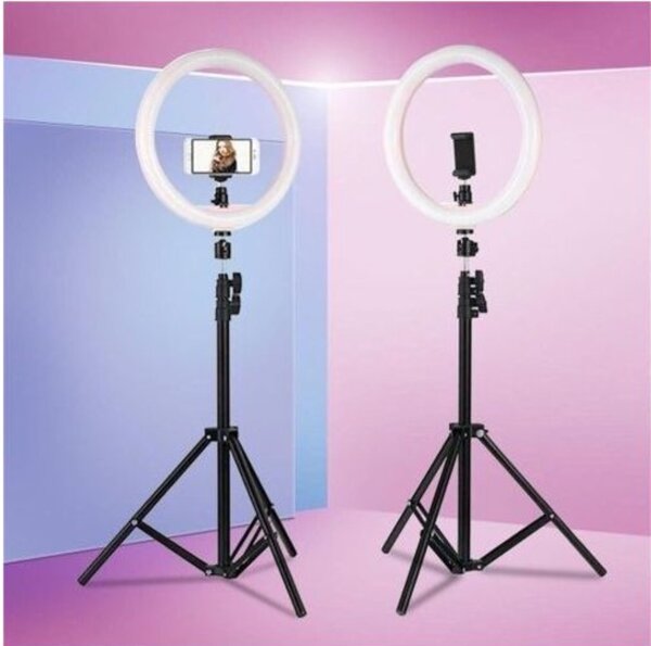 GlowBeam Bluetooth Makeup Ring Light - Black