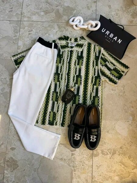 Chemise homme vintage crochet