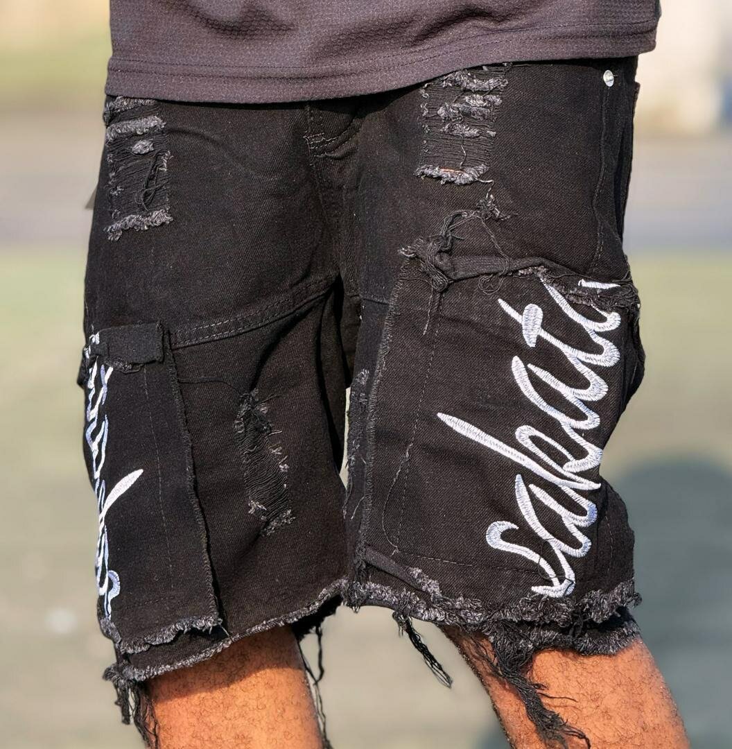 Shorts décontractés noir déchiré