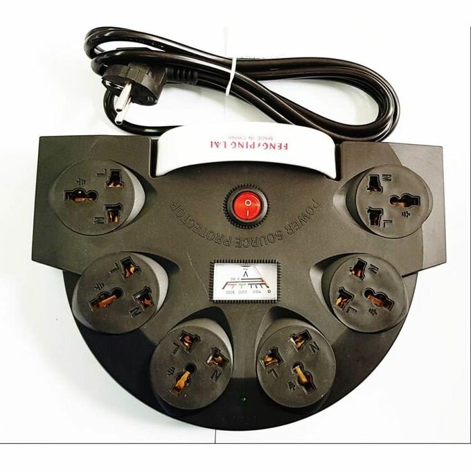 Rallonge Multiprise 6 Trous Parafoudre-Noir