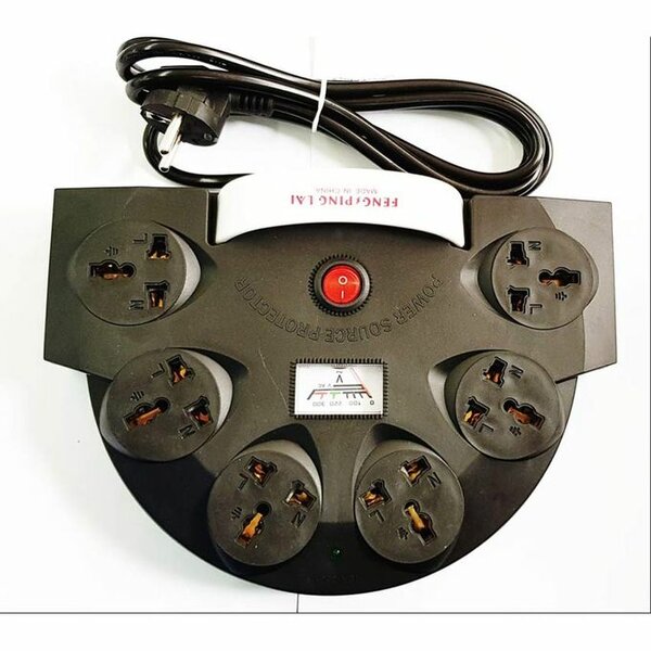 Rallonge Multiprise 6 Trous Parafoudre-Noir