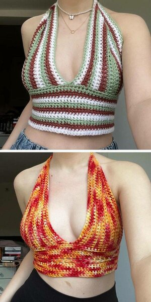 Top crochet dos nu femme