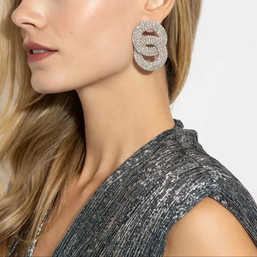 Boucles d'Oreilles Strass Éclatantes