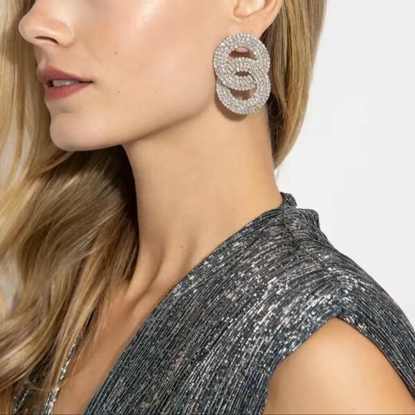 Boucles d'Oreilles Strass Éclatantes