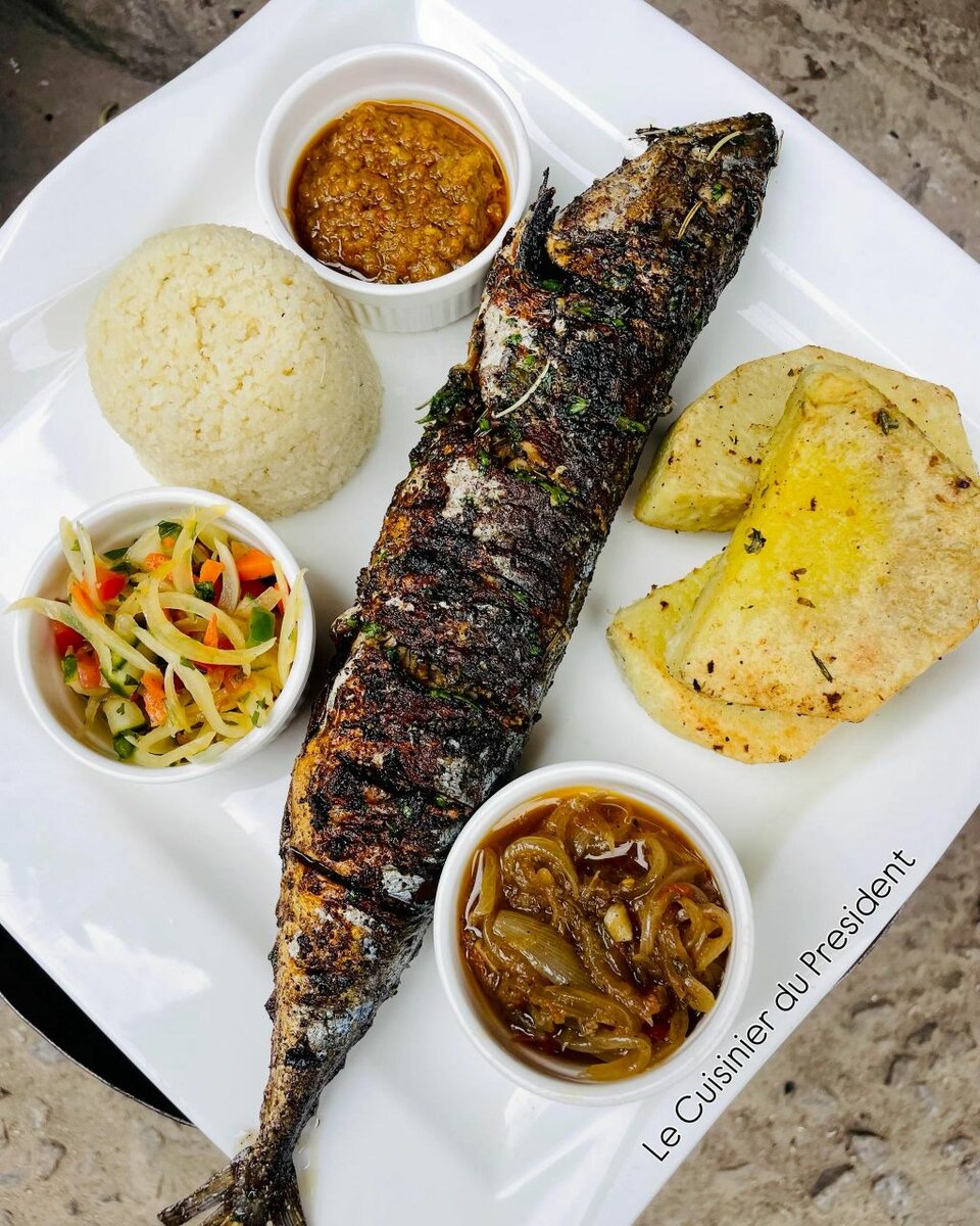 Poisson bbq - Attiéké/ Igname
