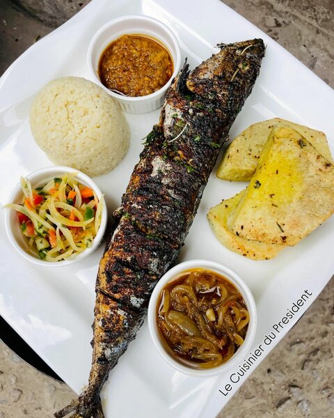 Poisson bbq - Attiéké/ Igname