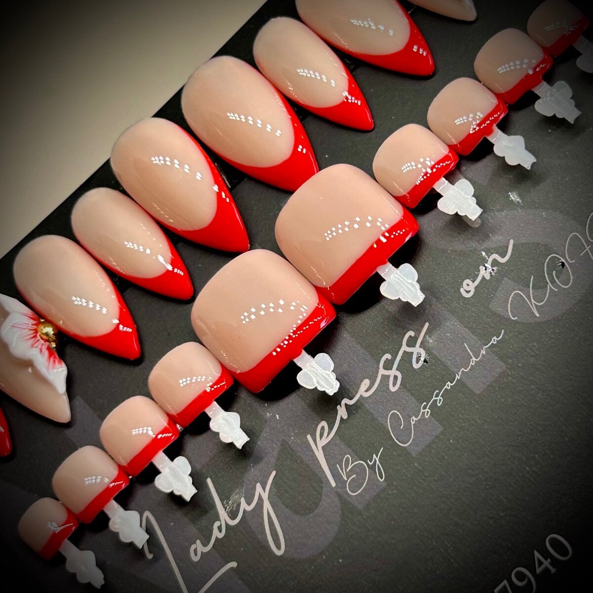 Ongles Press-Ons Rouge Éclat