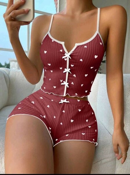 Pyjama femme cœur doux