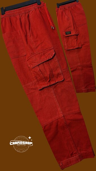 Pantalon cargo rouge confortable