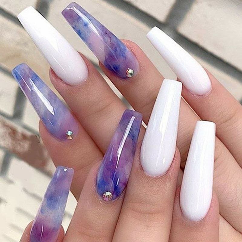 Ongles faux élégants 24 pièces