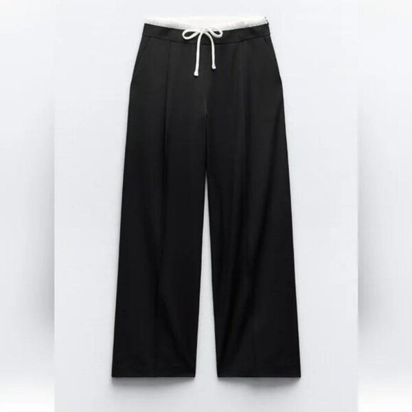 Pantalon large noir élégant