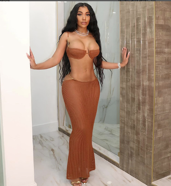 brown swimsuit