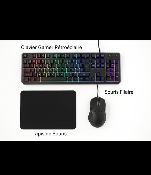 Pack Gaming Clavier Souris LED