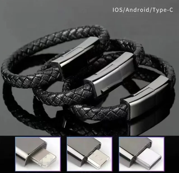 Bracelet câble en cuir