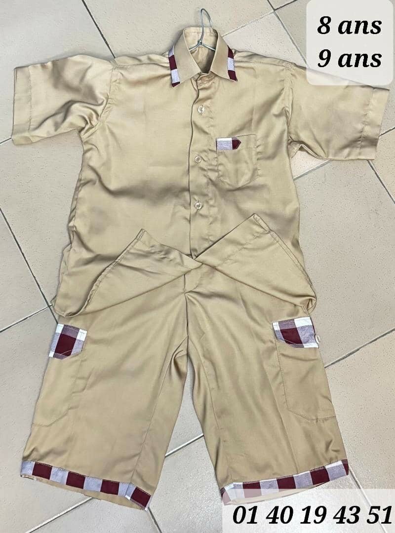 Ensemble garçon kaki 8-9 ans
