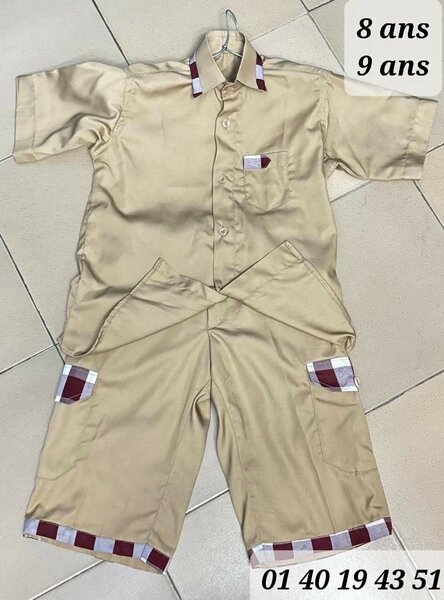 Ensemble garçon kaki 8-9 ans