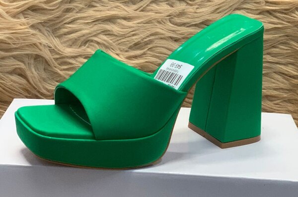 Sandales Talon Haut Vert Femme