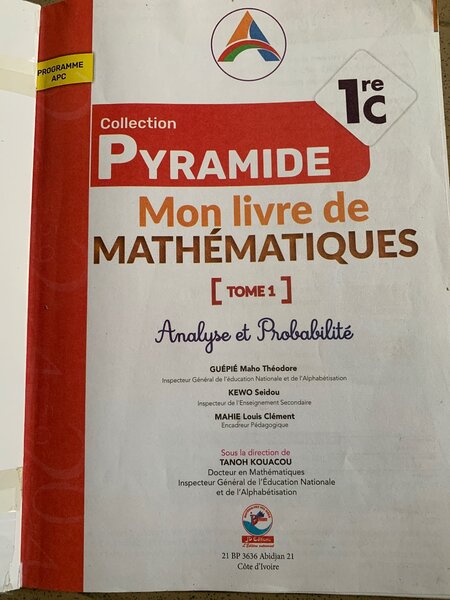 Livre de Mathématiques 1ère C