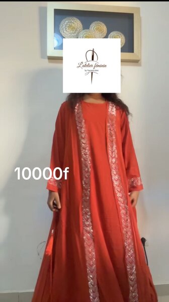 Boubou abaya 3 pcs ( avec grand foulard )