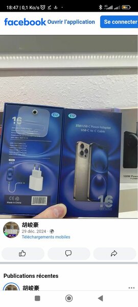 Chargeur iPhone 16 Rapide 50W