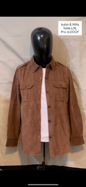 Veste en daim marron style vintage