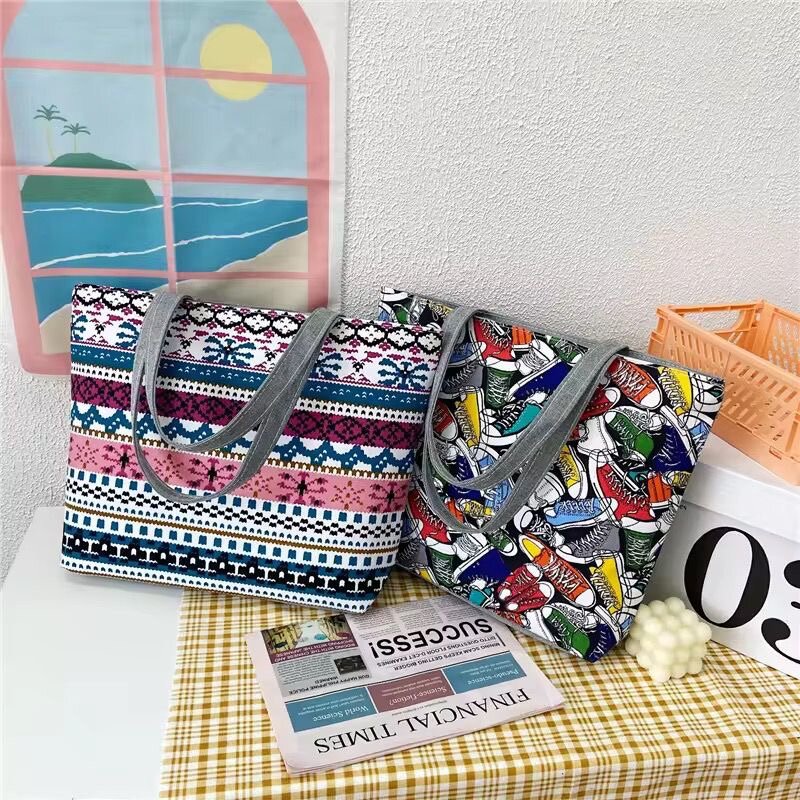 Sacs fourre-tout imprimés colorés