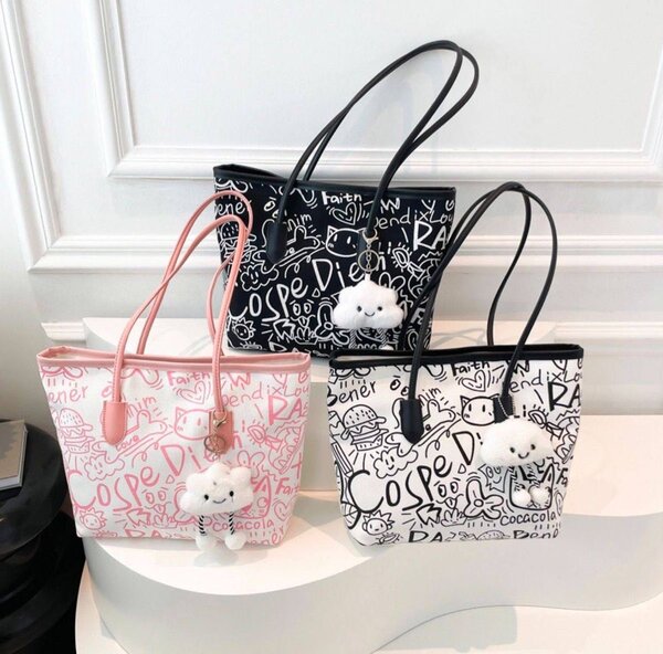 Sac cabas avec motif dessin