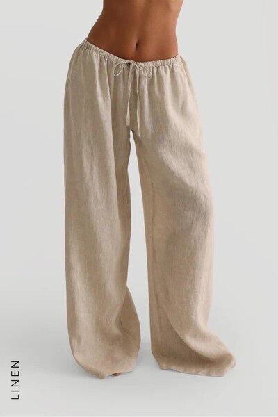 Pantalon large en lin femme