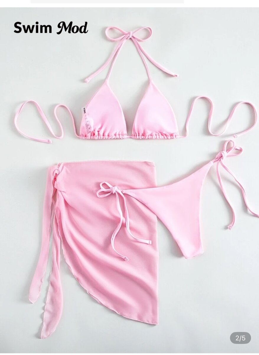 Bikini rose trois pièces