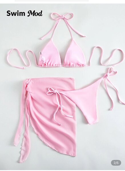 Bikini rose trois pièces