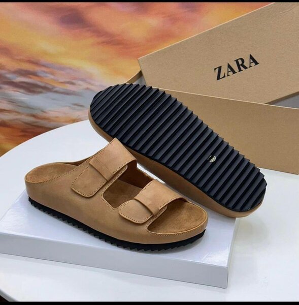 Leather slippers