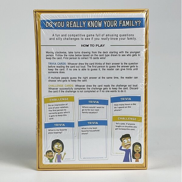 DO YOU REALLY KNOW YOUR FAMILY? card game