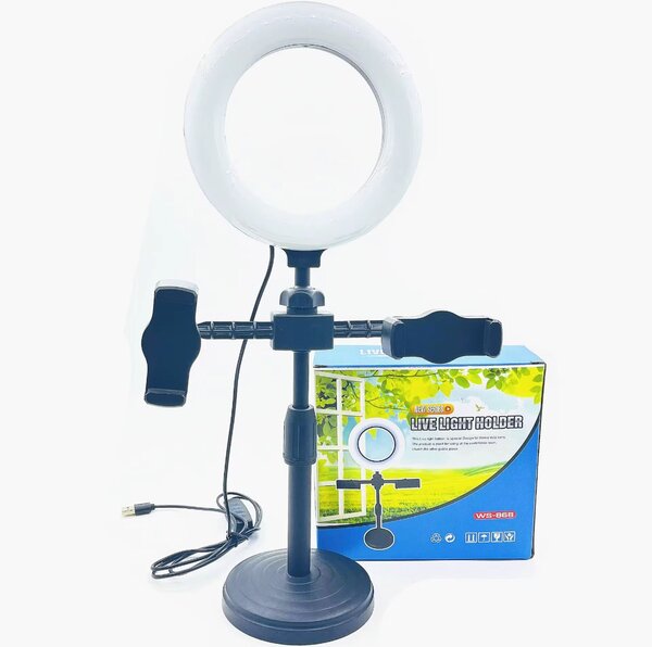 Anneau lumineux LED avec trépied