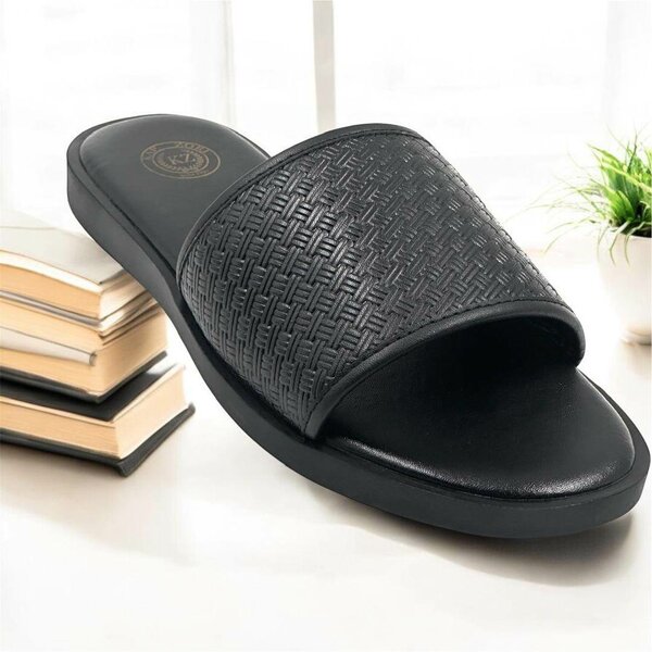 Leather slippers