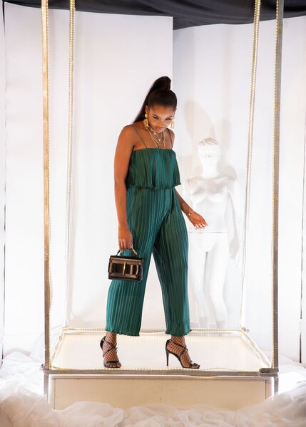 Printed green jamsuit