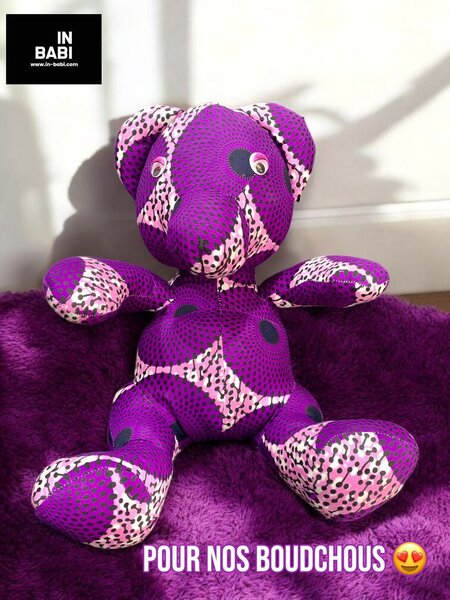 Peluche Ours en Tissu Africain